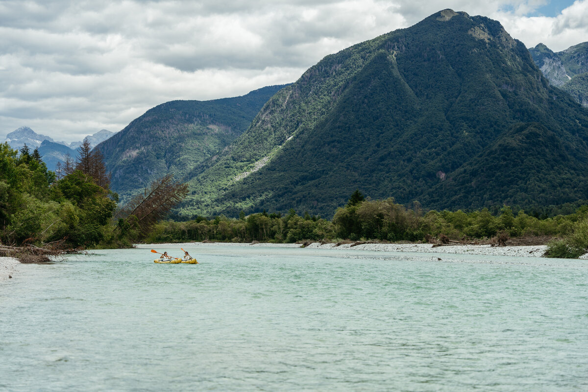 Kayak adventure elopement in Slovenia