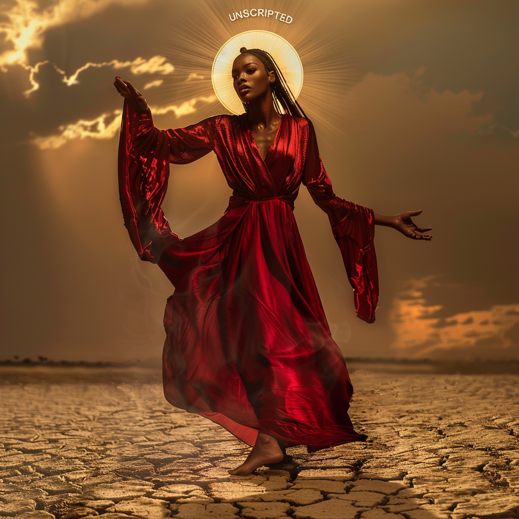 reigncongrejo_a_regal_Black_woman_standing_barefoot_on_cracked__2b71b5af-02d6-4e8f-ae77-770d410e1572