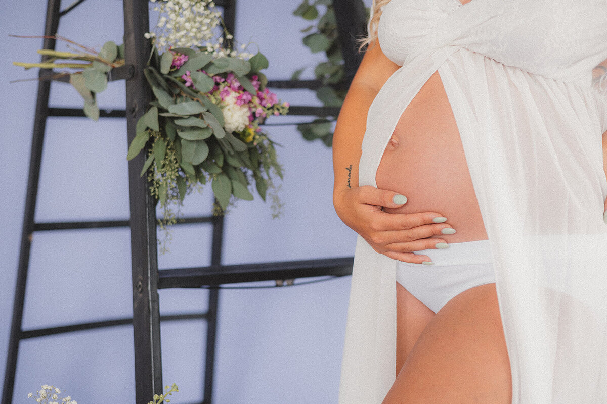 Close up of a pregnant belly