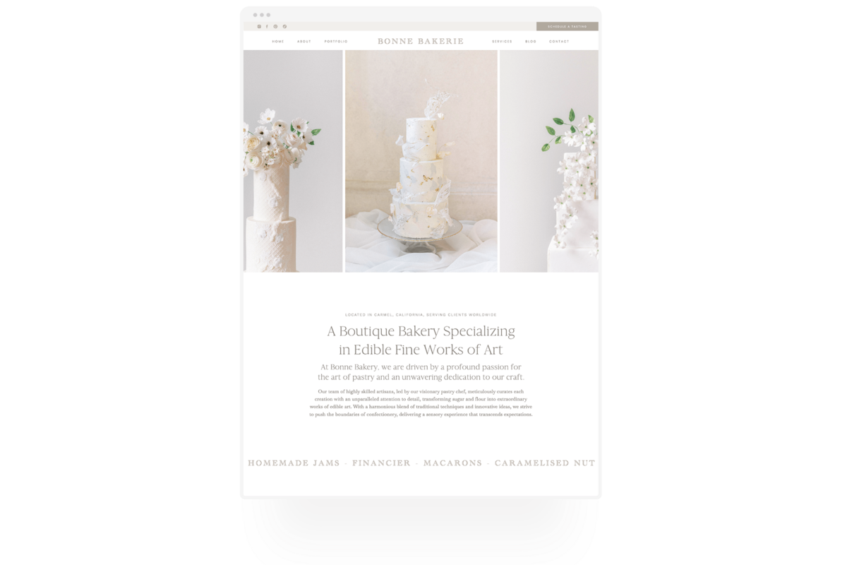 Showit website template.
