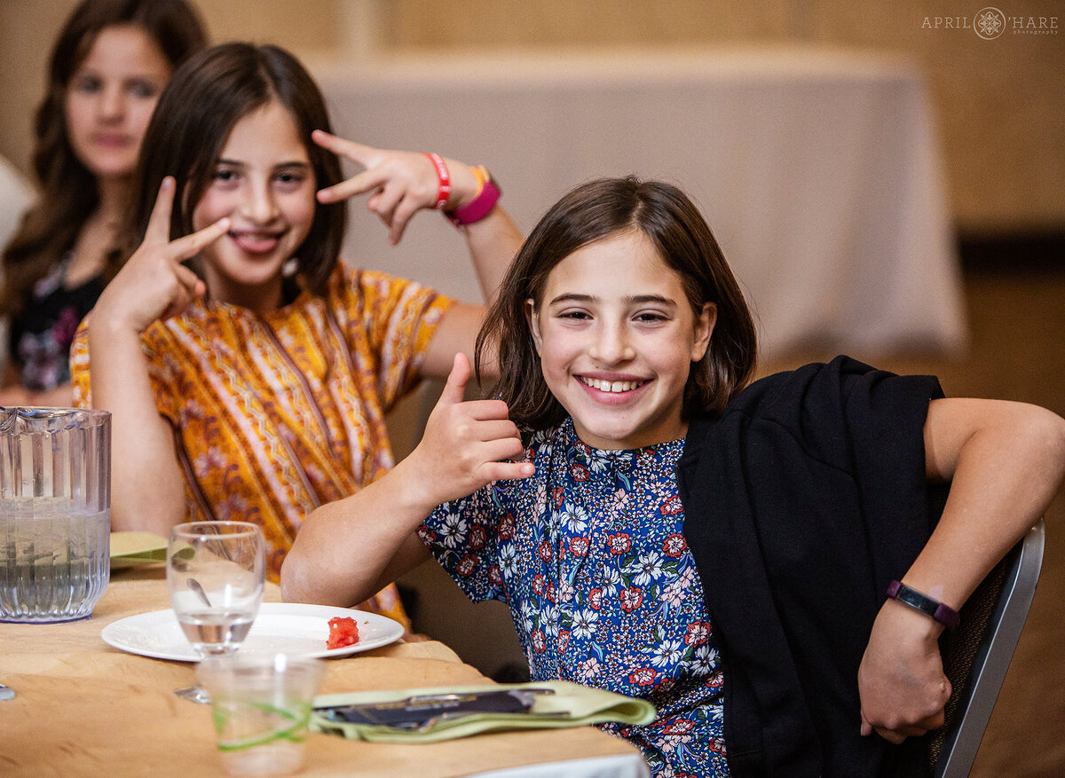 Kids Mugging for the Camera at a Bar Mitzvah Party in Colorado