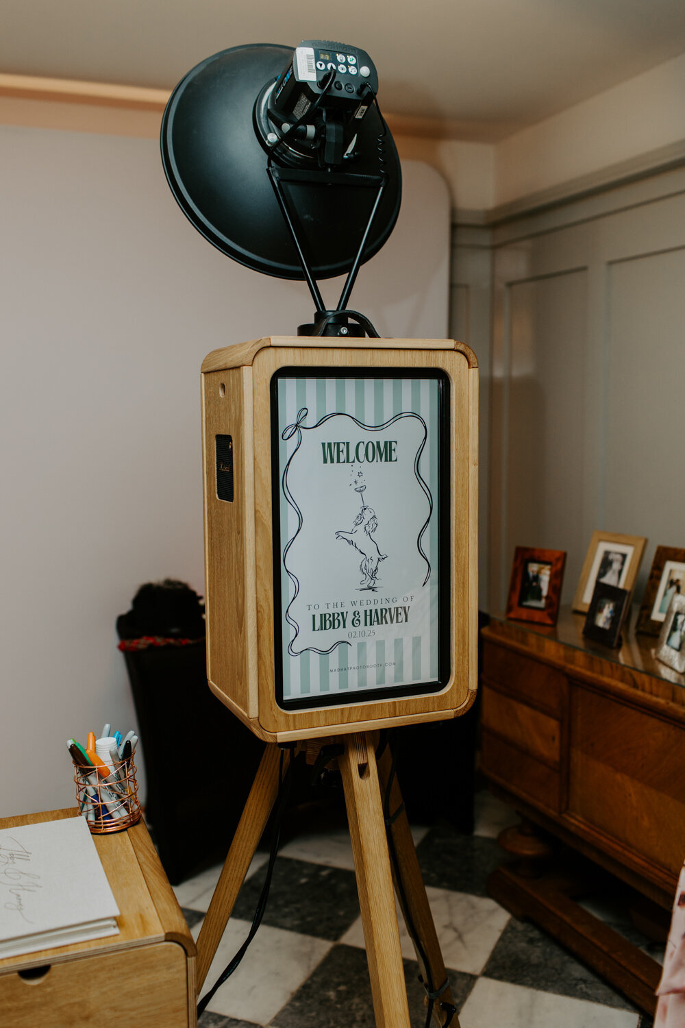branded rear back for icon photo booth at kin house