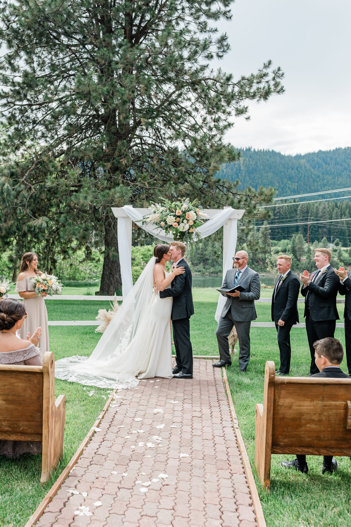 Ceremony-first-kiss-rustic-river-events (1)