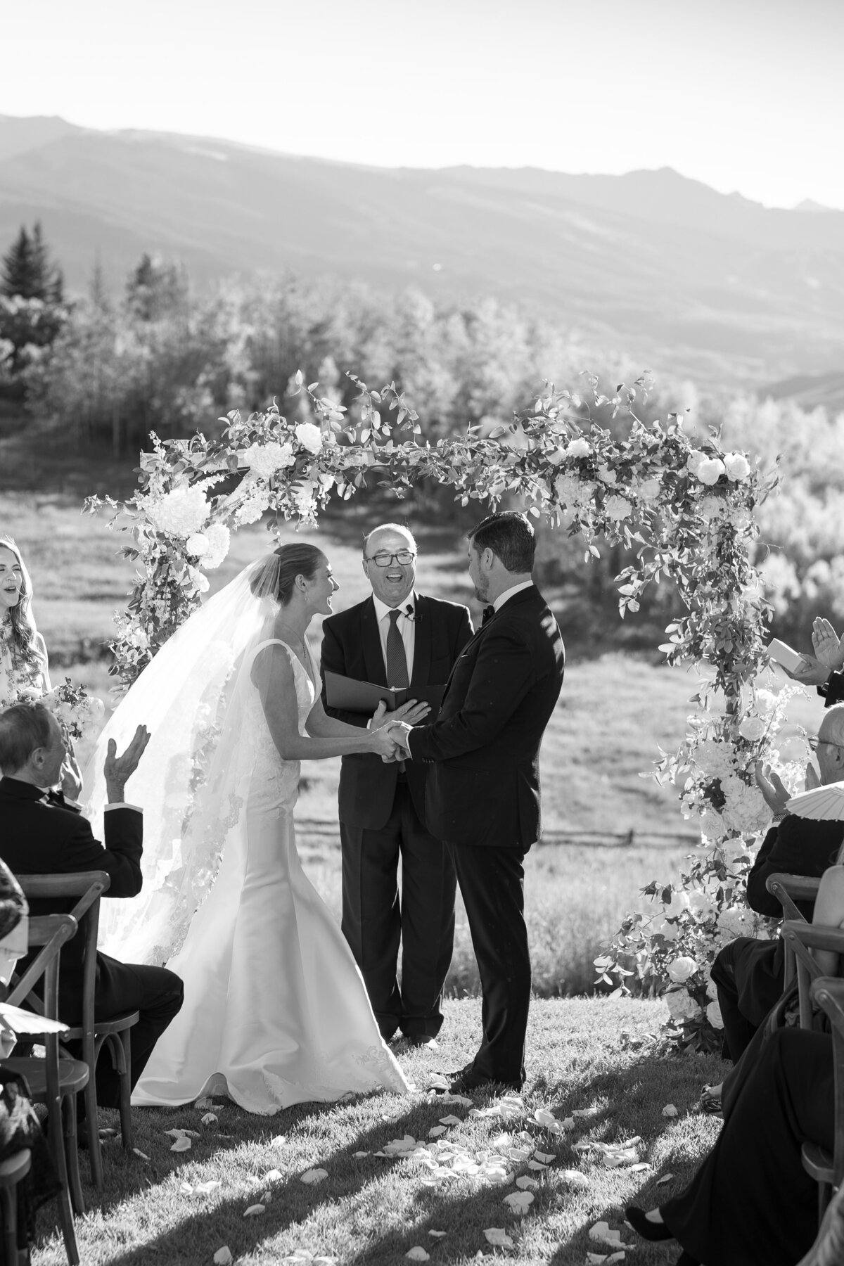 Ceremony vows at Aspen private estate wedding