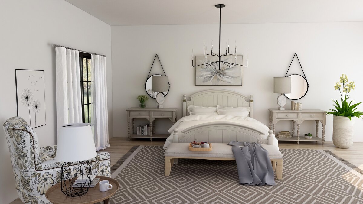 Farmhouse bedroom render