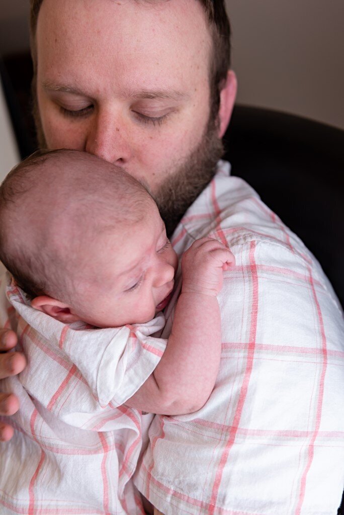 newborn boy with dad