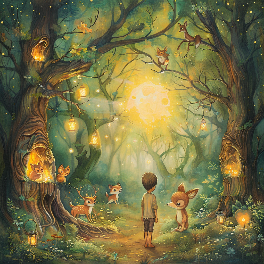 reigncongrejo_A_fantasy_forest_painting_where_a_young_boy_befri_41b4cbe7-c303-43a9-aa76-af5b4c71ca3a