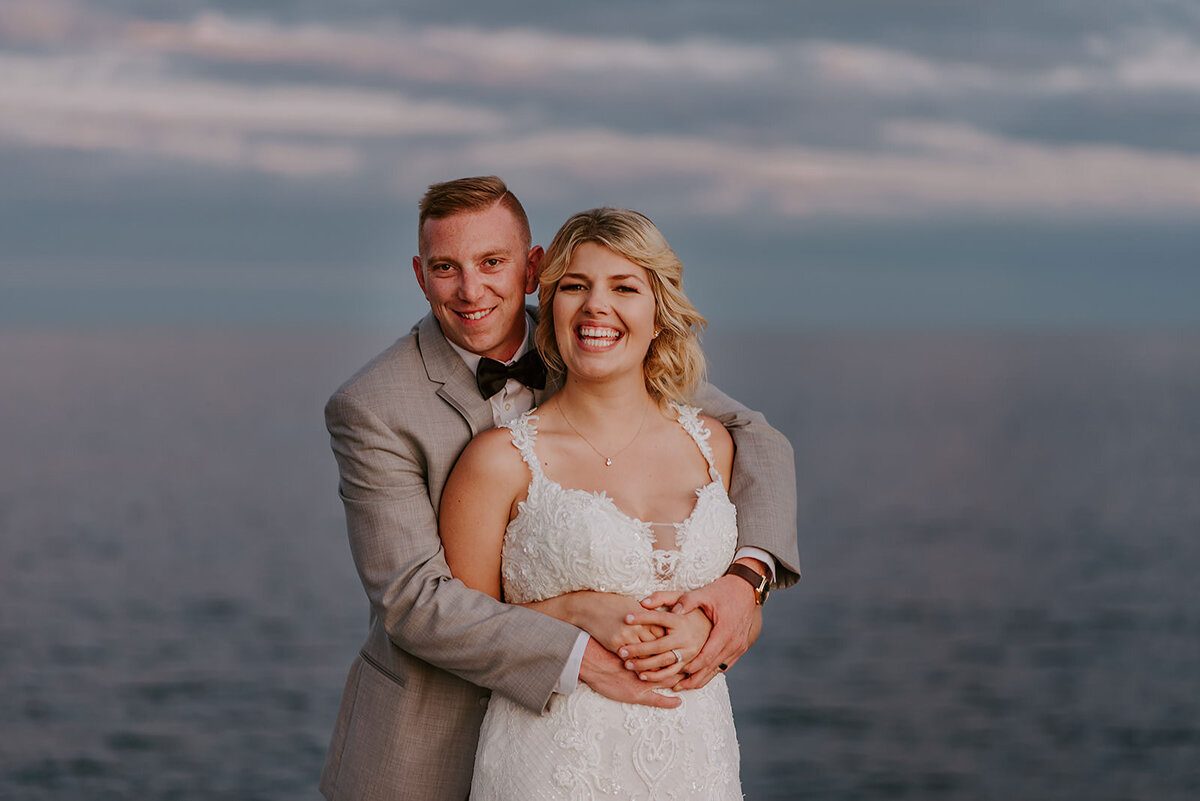 Couple during golden hour at their Roerts Creek wedding on the Sunshine Coast B.C