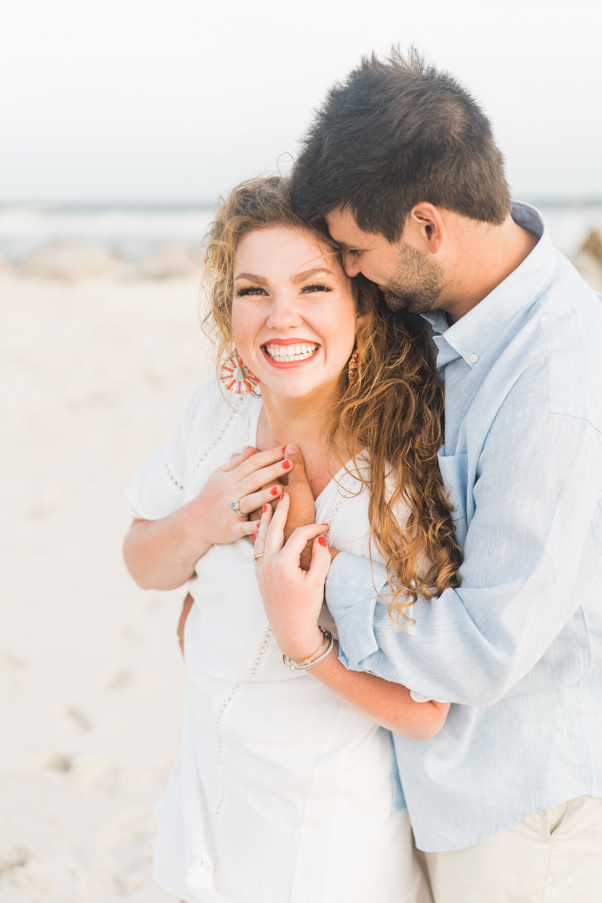 Engagement photoshoot on a beach in Alabama