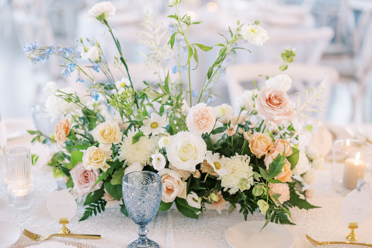 soft spring floral centerpiece