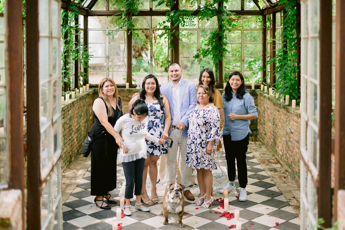 Perfect proposal location in Austin couple with family