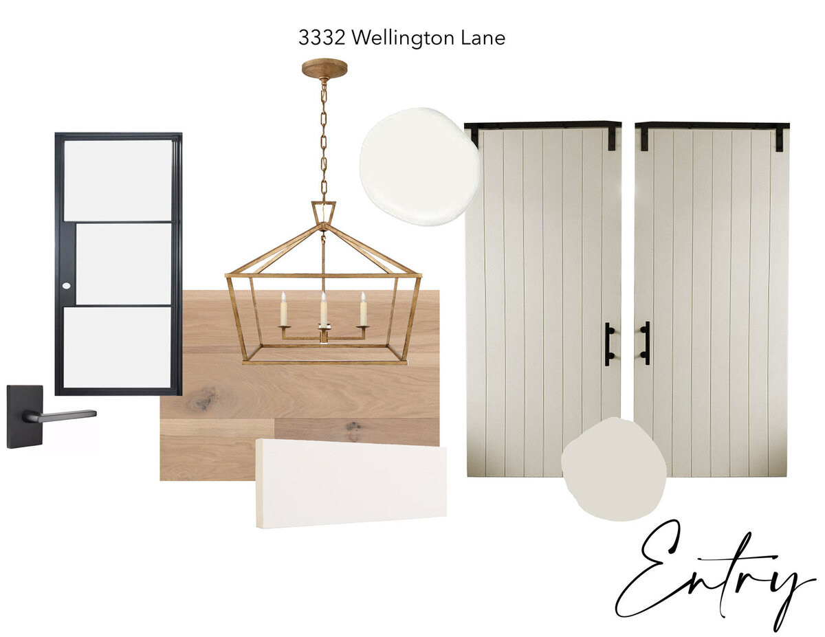 Entryway selections for spec home near Northlake