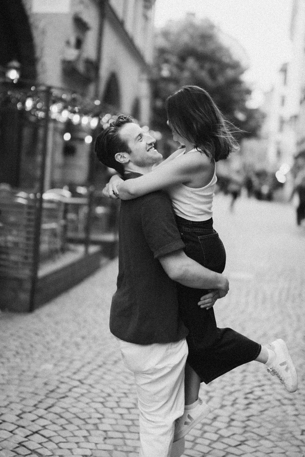 Bride and groom kissing