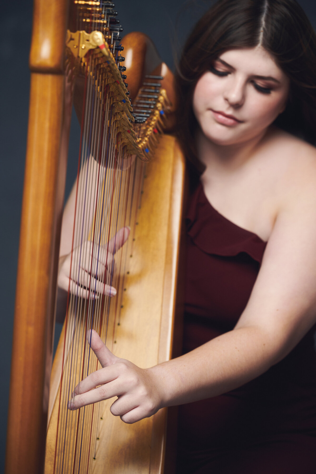 Senior picture with harp photographer -3