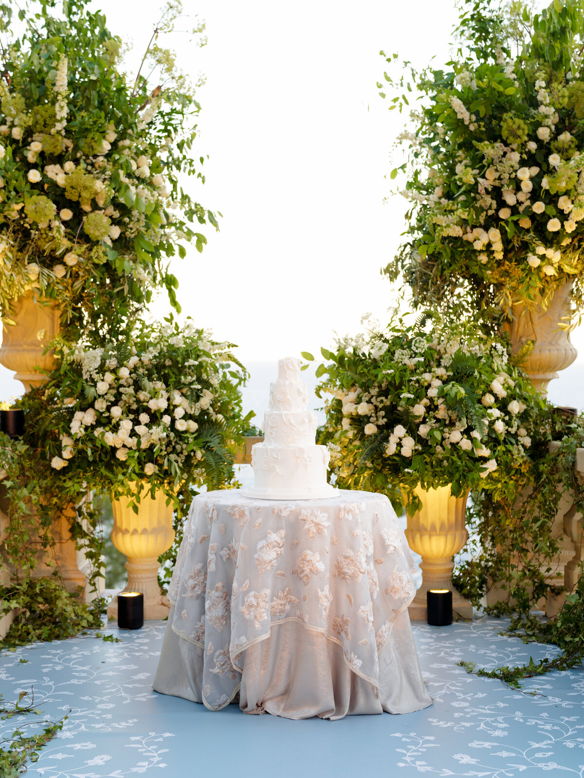 Elegant Wedding Cake at Grand Hotel du Cap Ferrat, A Four Seasons Hotel