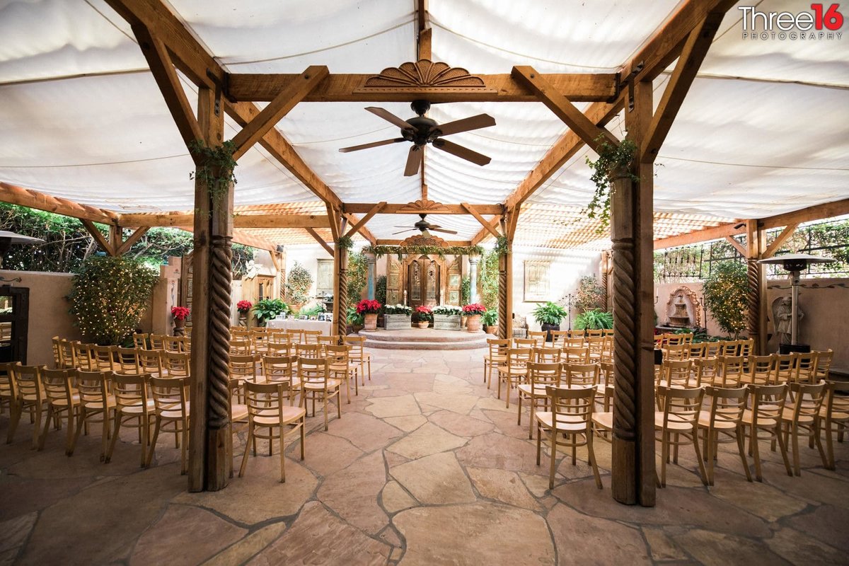 Wedding Ceremony setup at The Hacienda Restaurant in Santa Ana