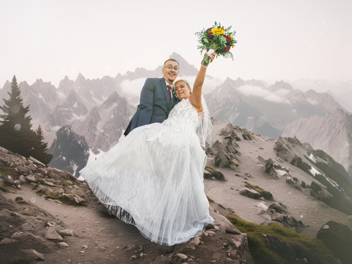 Cinematic signature style for a couple portrait for a wedding in Yosemite