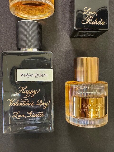 Boston Calligrapher and Engraving Live Events YSL and Tom Ford