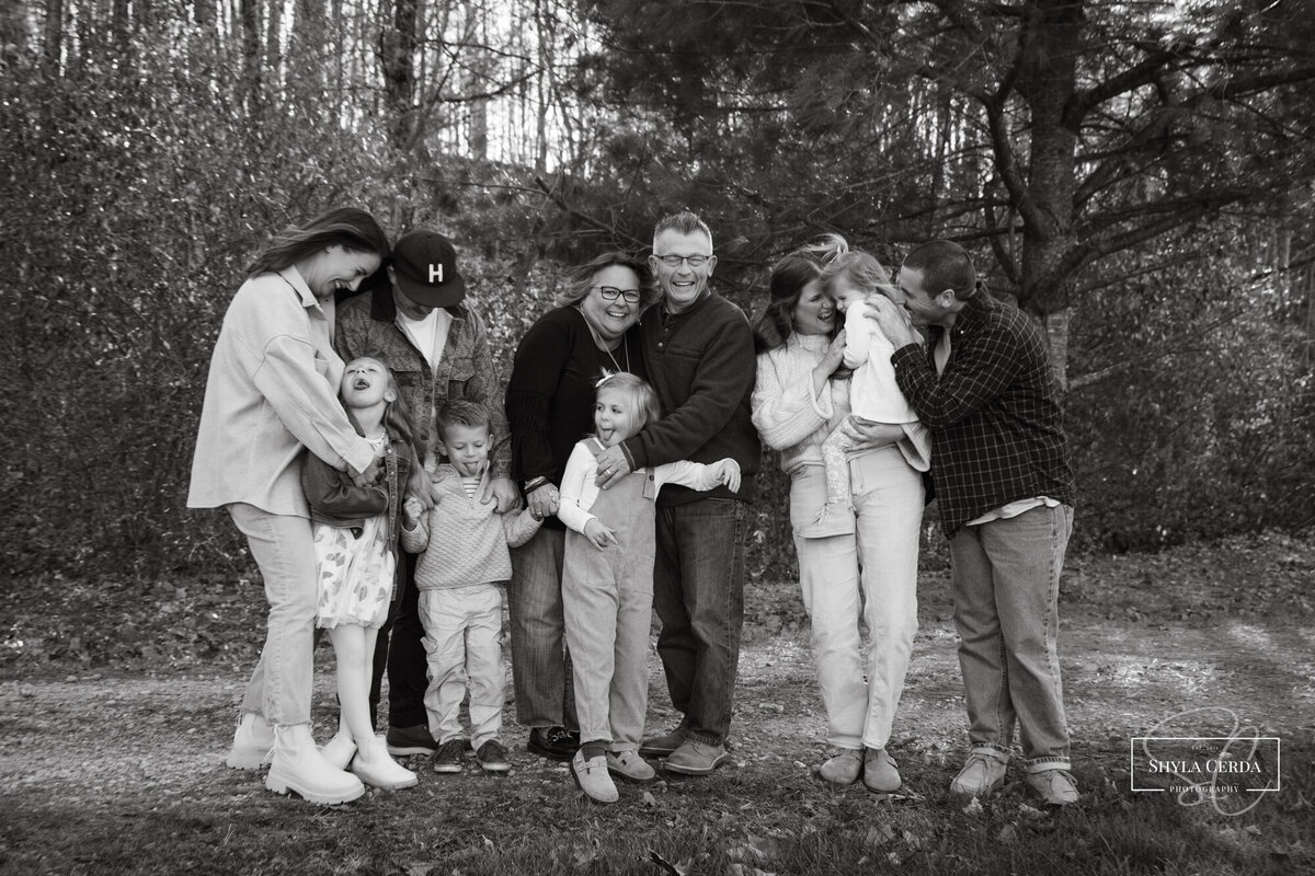 Family laughing together
