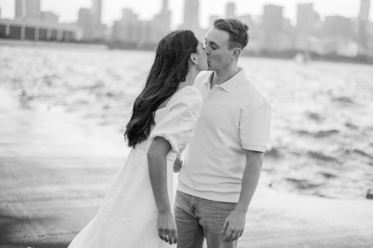 Sunset Engagement Photo at Chicago's Museum Campus