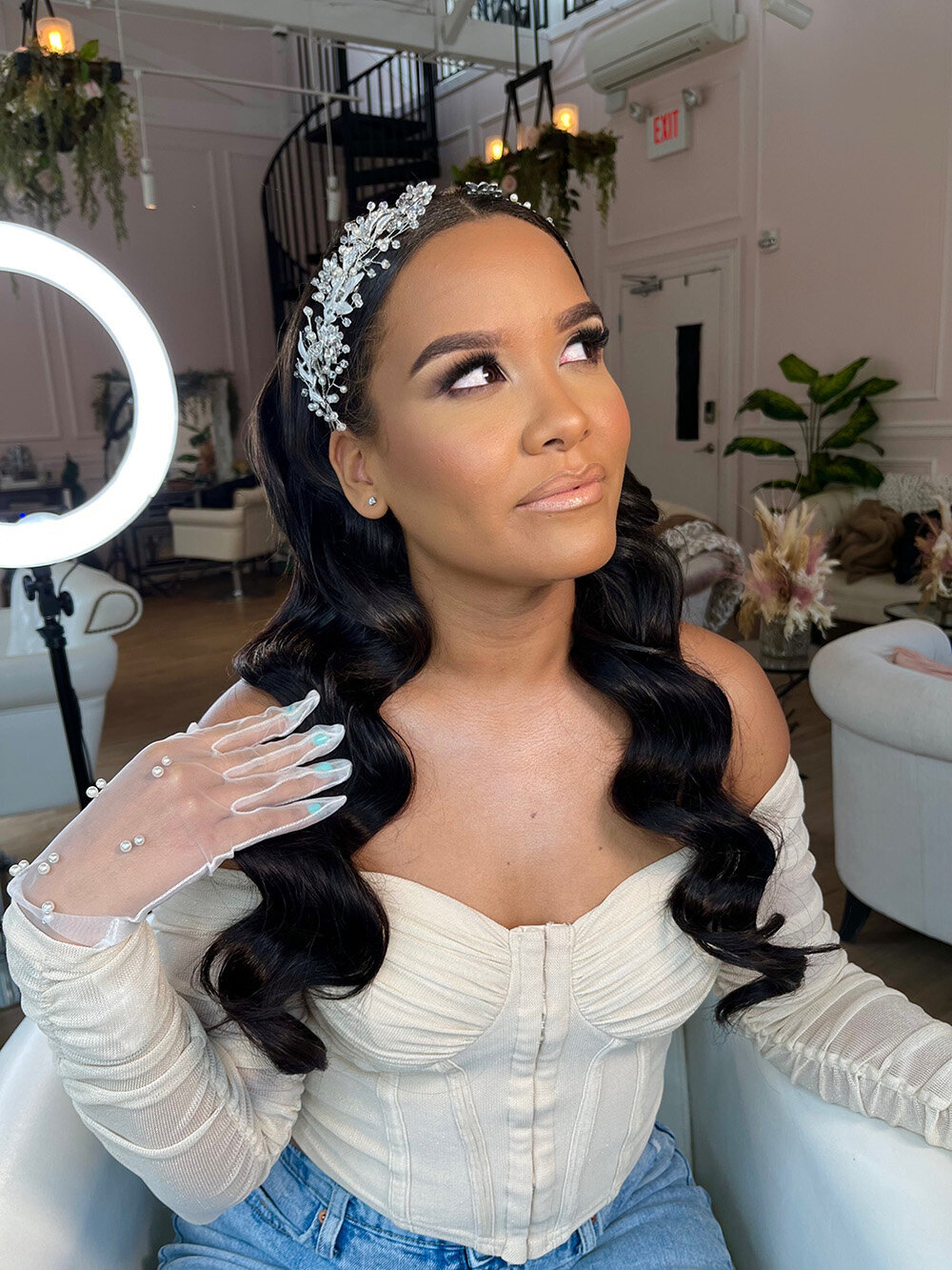 Flawless wedding look for a beautiful bride created by Skinlux Beauty Bar, a luxury bridal makeup artist serving NYC, NJ & PA.