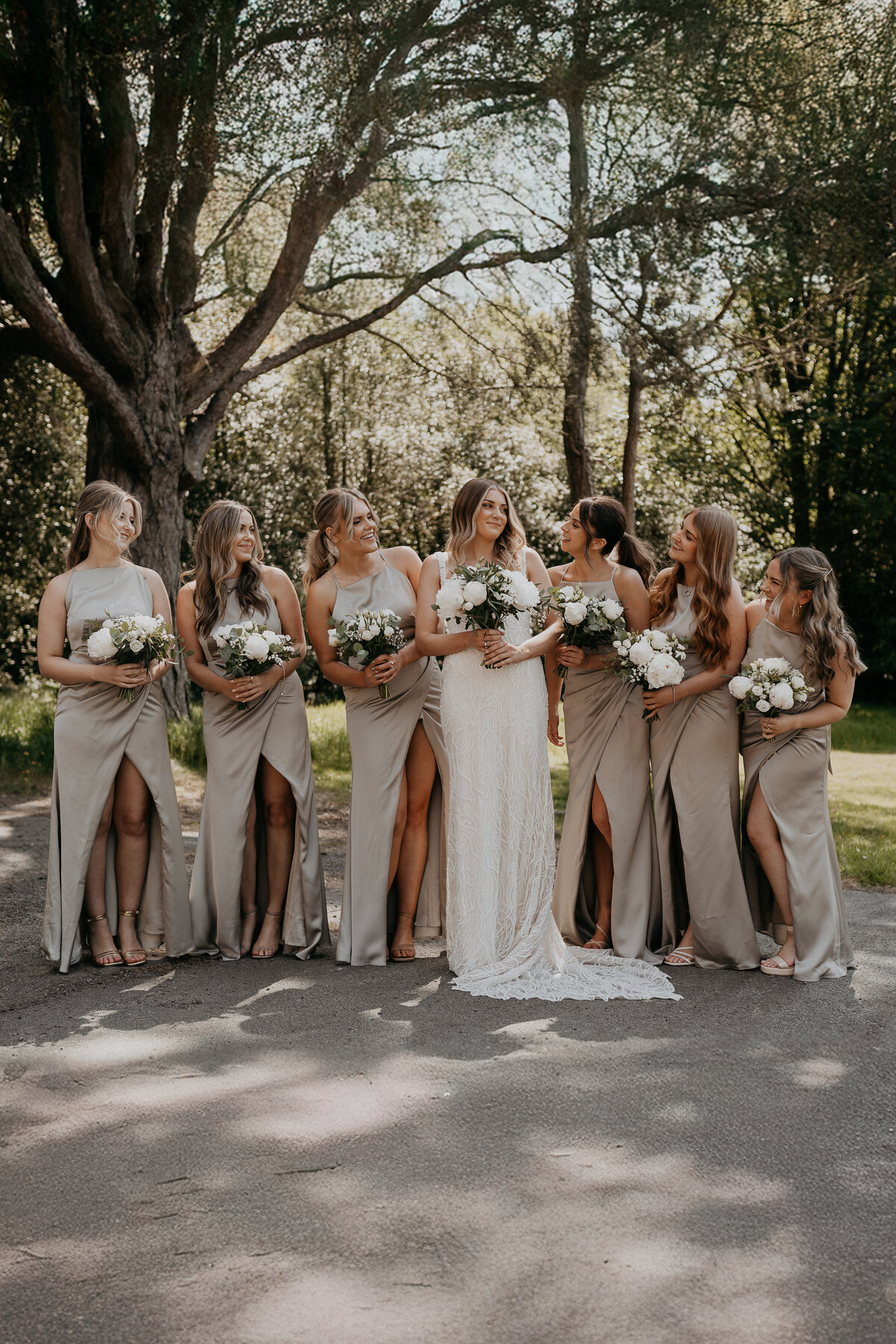 Bridesmaids at Rivington Hall Barn Wedding