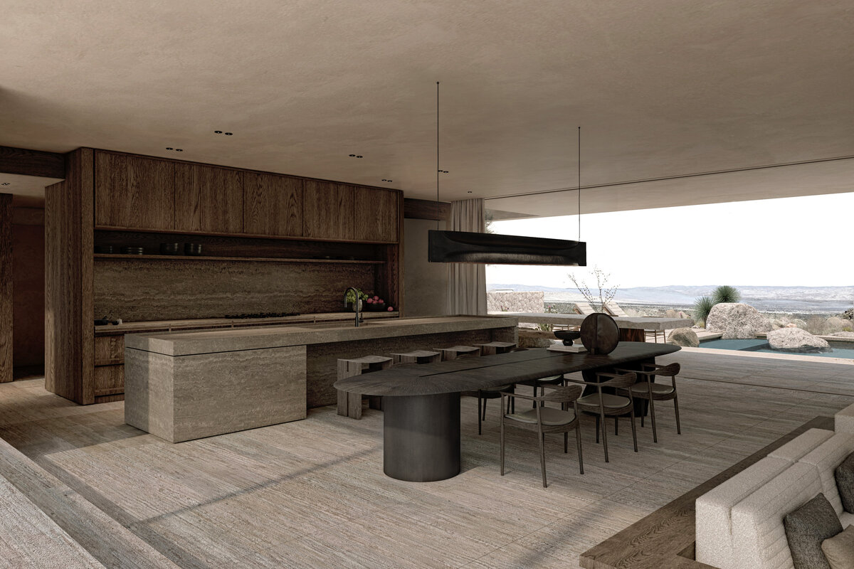 Palm Springs-Residence-Living Area-Mountain Views