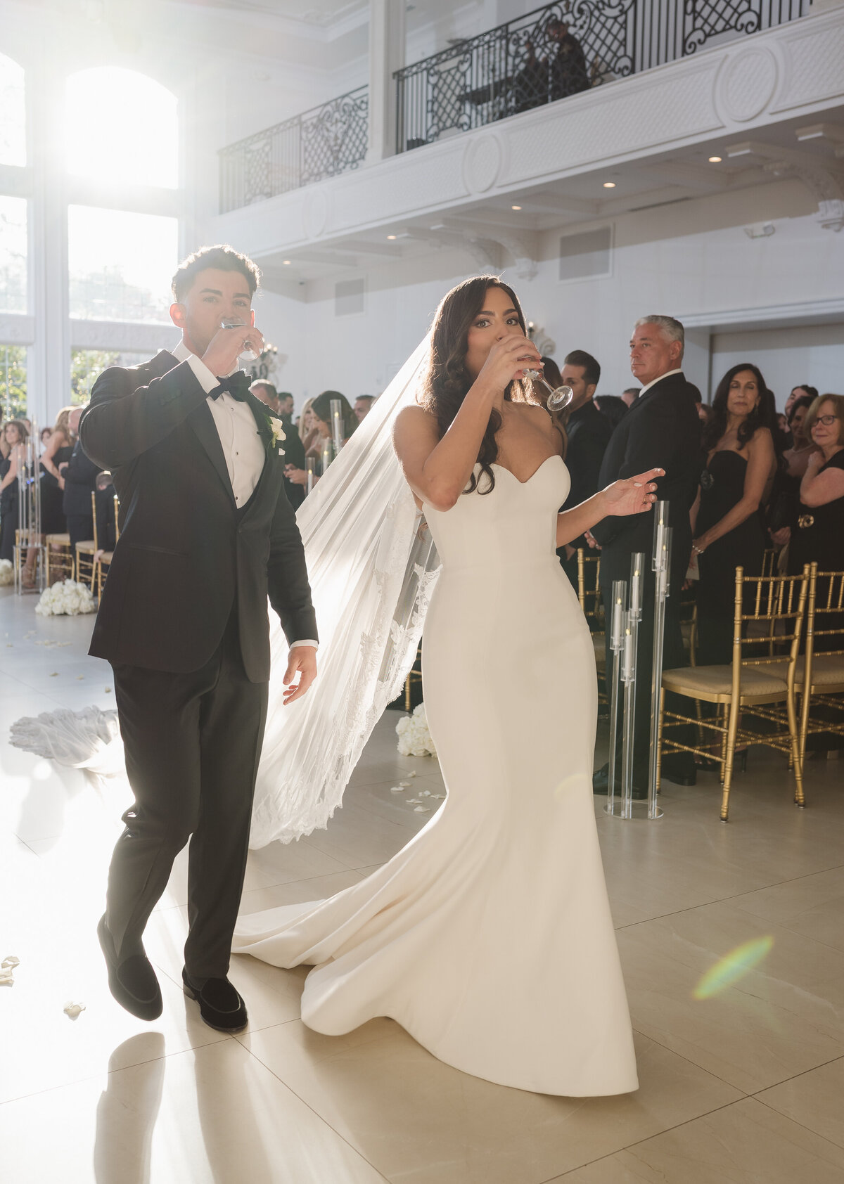the indoor ceremony space at the estate at florentine gardens nj - photos by suess moments
