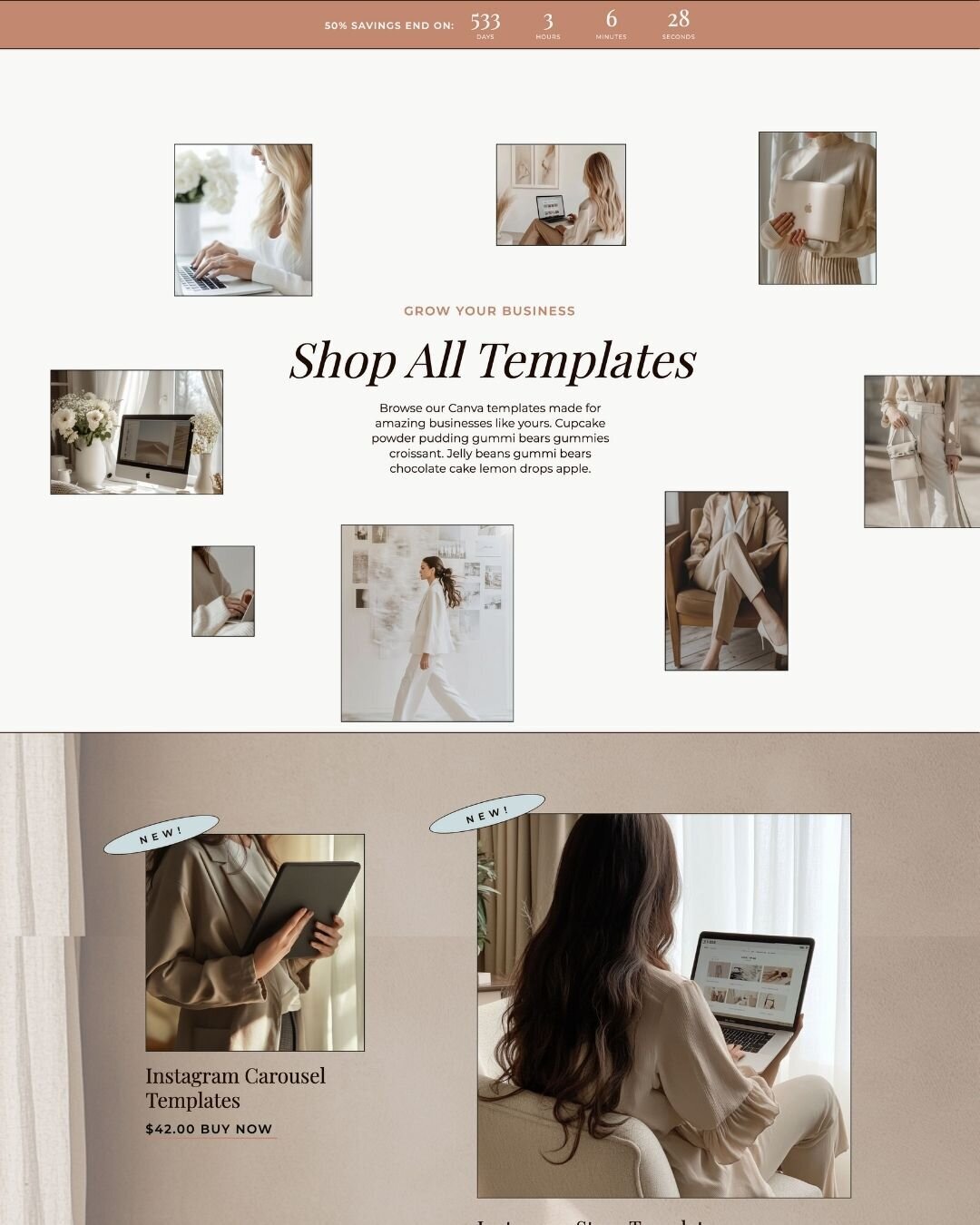 showit shop page add on template 3