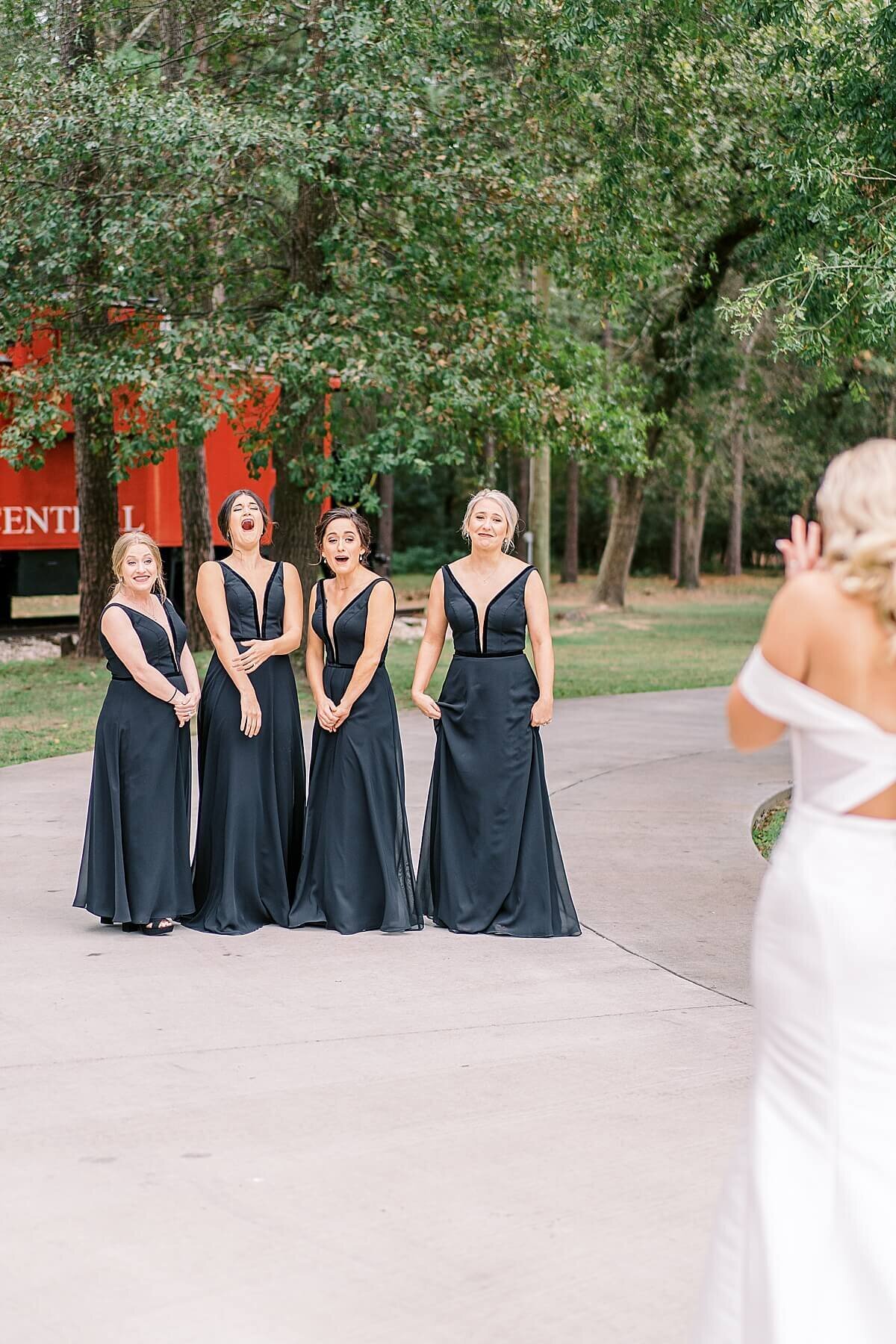 Bridesmaids first look at the Annex Wedding Venue photographed by Alicia Yarrish Photography