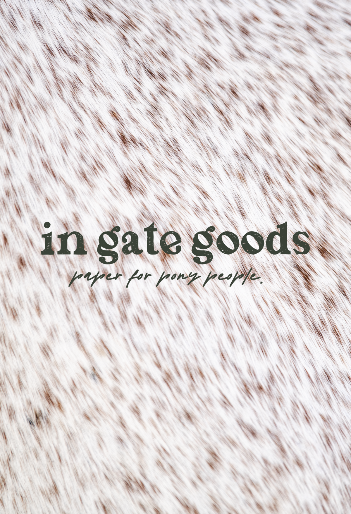 Emerald green typographic logo design for In Gate Goods an equestrian stationery company