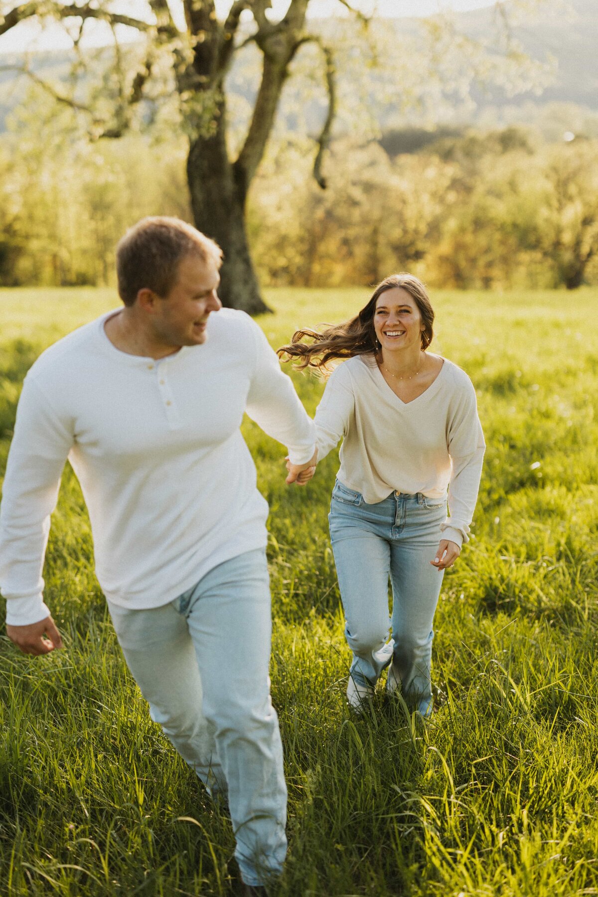 couple running hand and hand