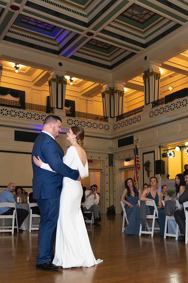NFL free agent Groom and his wife during their First Dance at Soldiers and Sailors Memorial Hall in Pittsburgh, PA