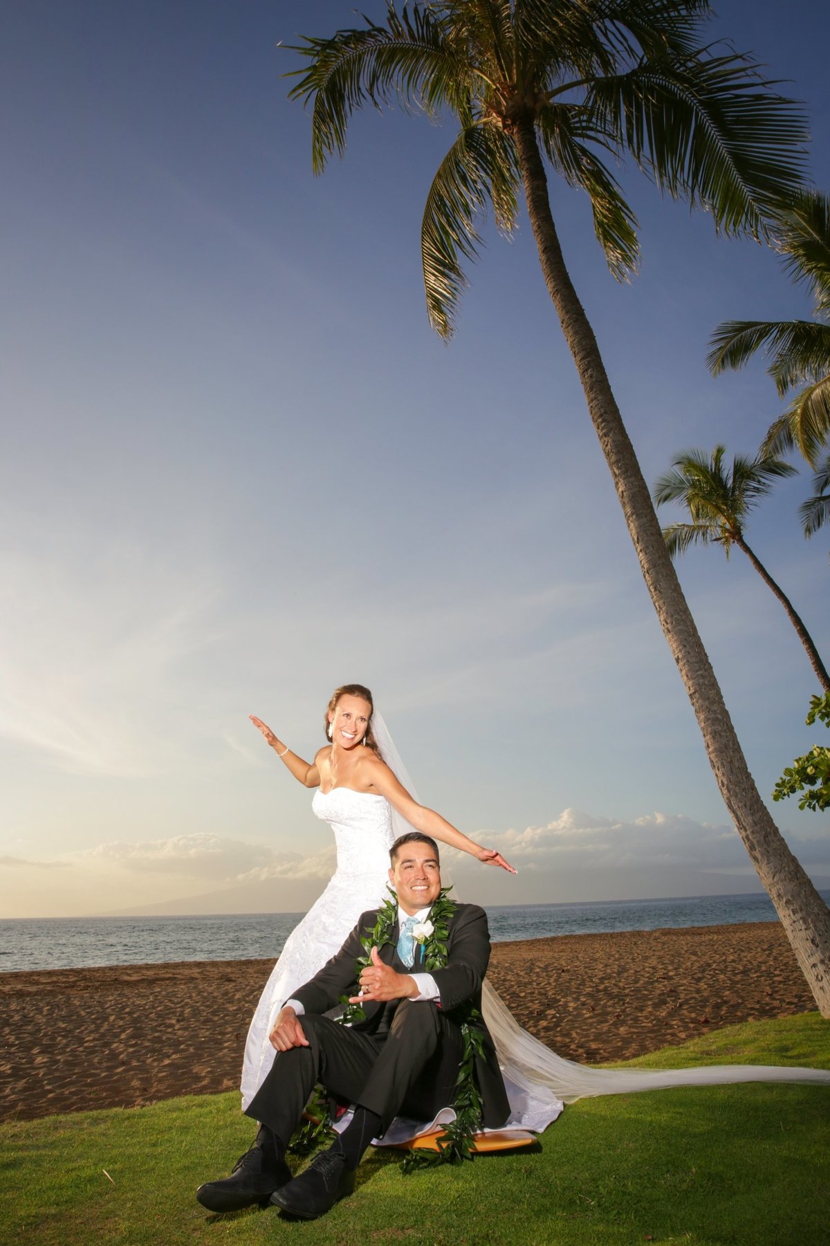 Maui Wedding Photography at The Westin Maui Resort and Spa with bride and groom at sunset