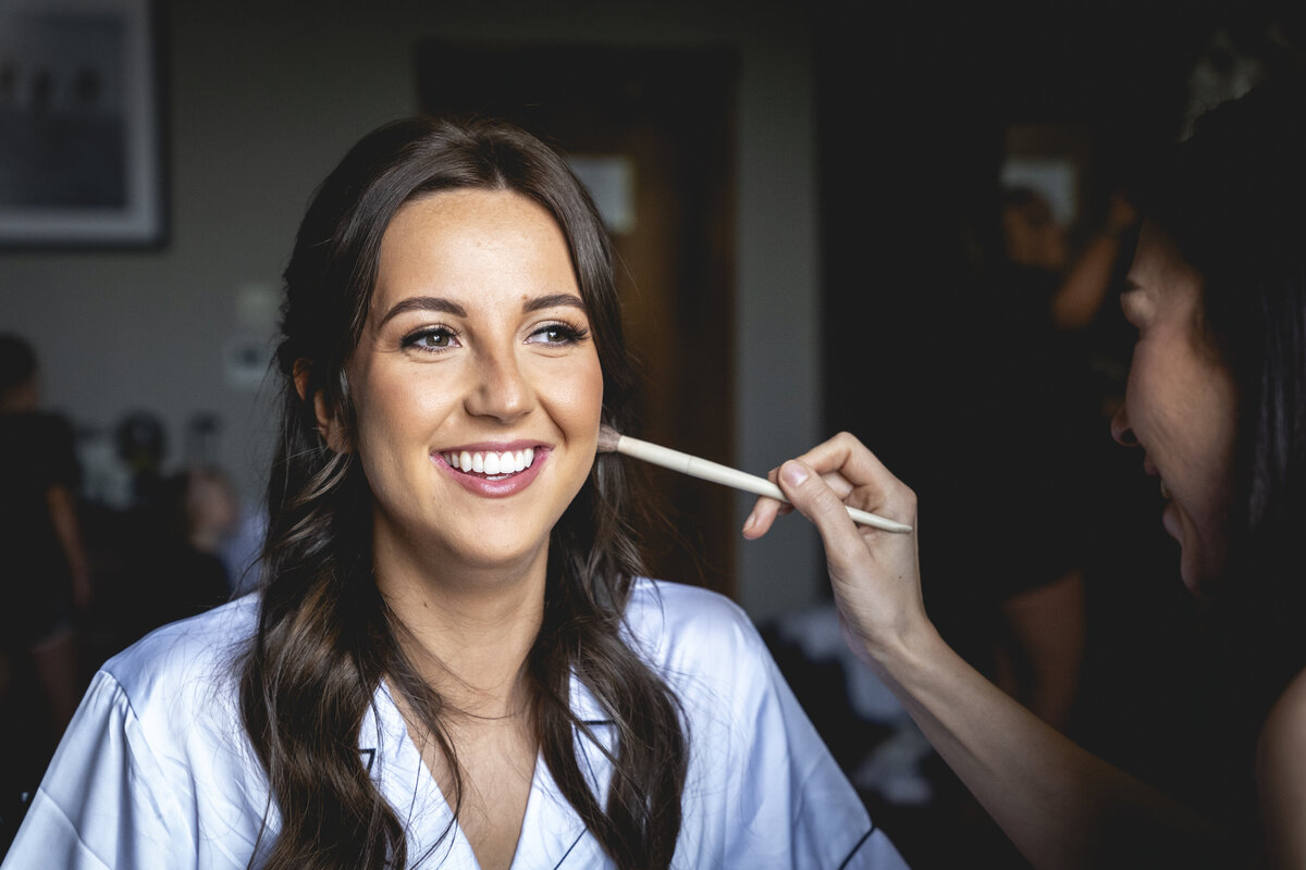 Charlotte having her makeup done