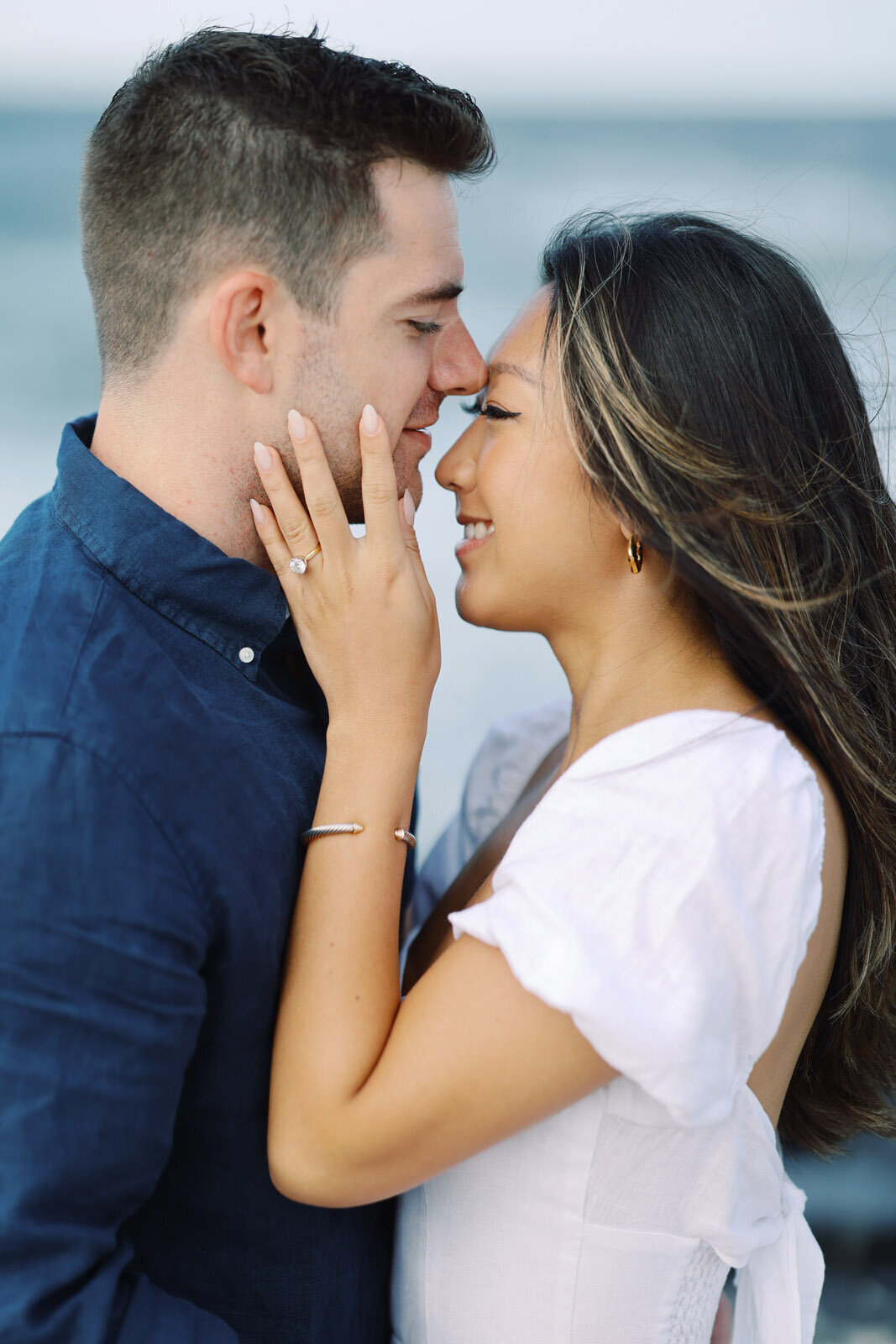 Romantic film beach engagement photography session in Cape May, New Jersey.