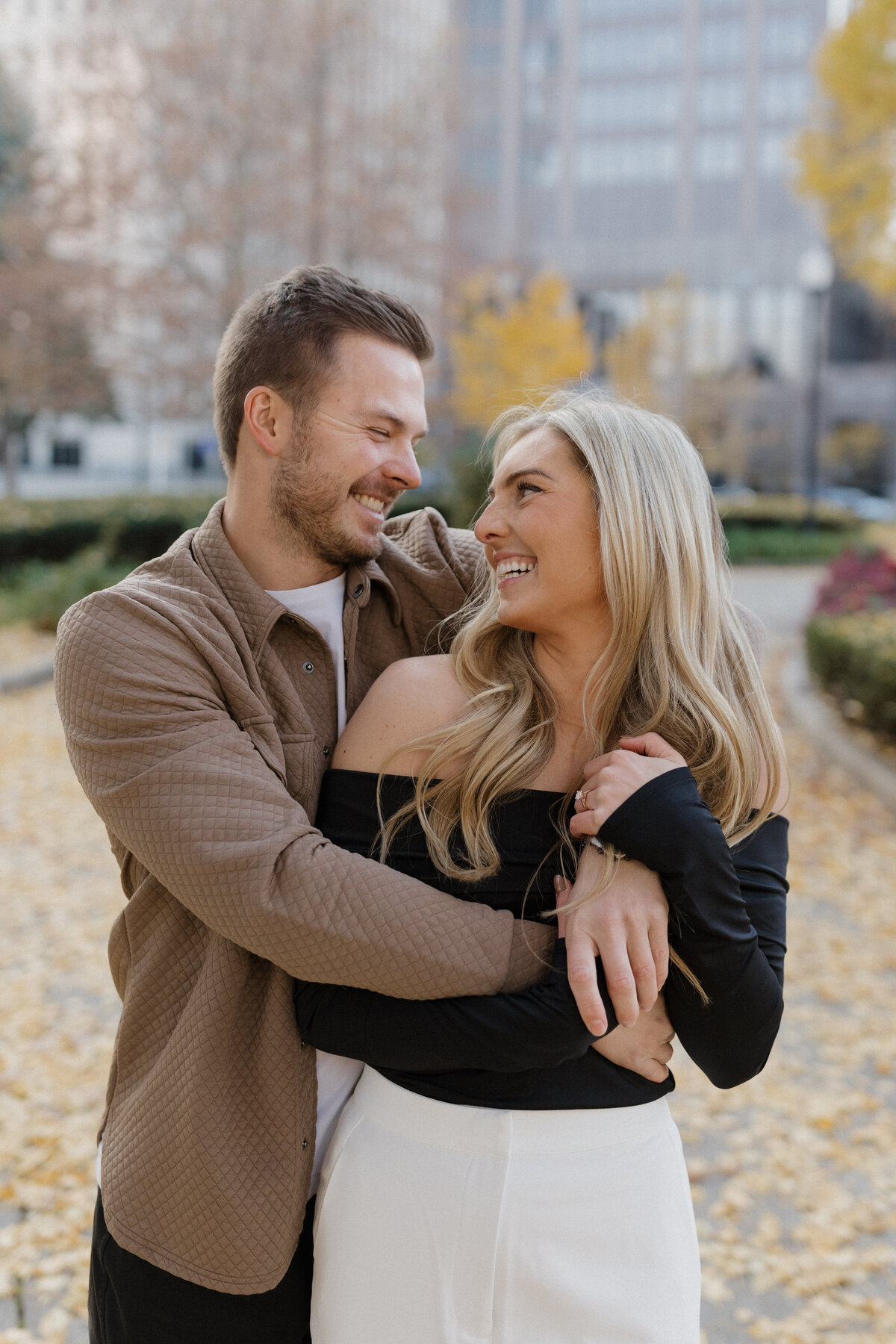 Indianapolis engagement photography romantic candid photo