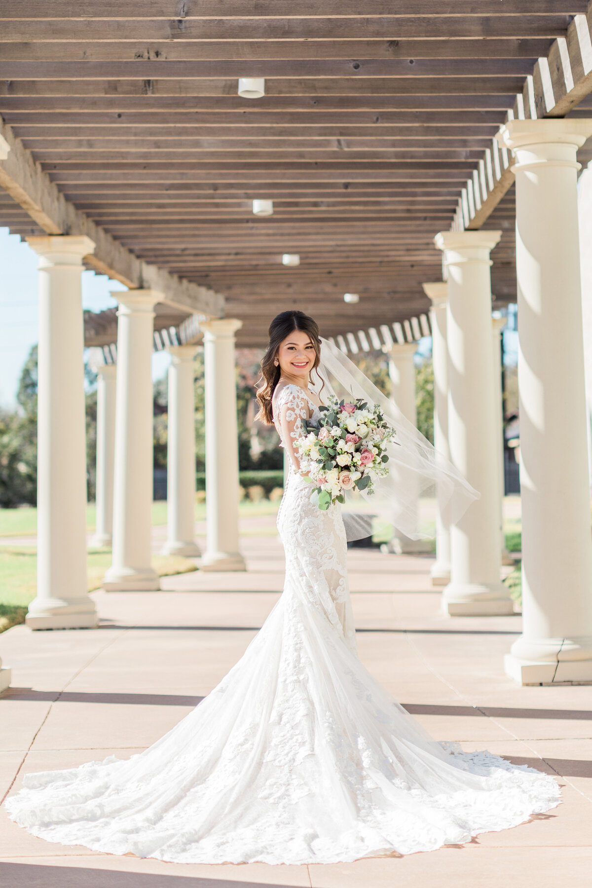 Outdoor bridal portrait at Ashton Gardens Houston West