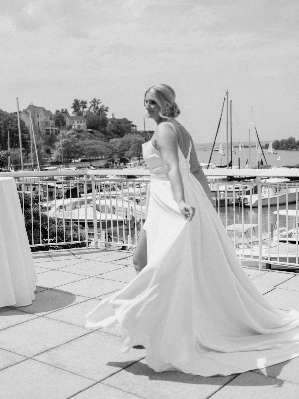 Timeless bridal portrait at Cleveland Yachting Club
