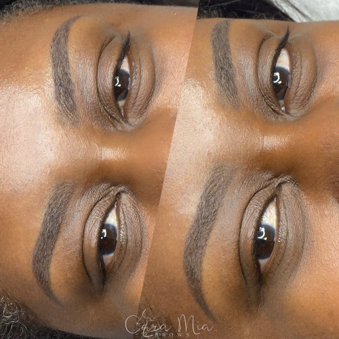 Ombre Powder Brows before and after