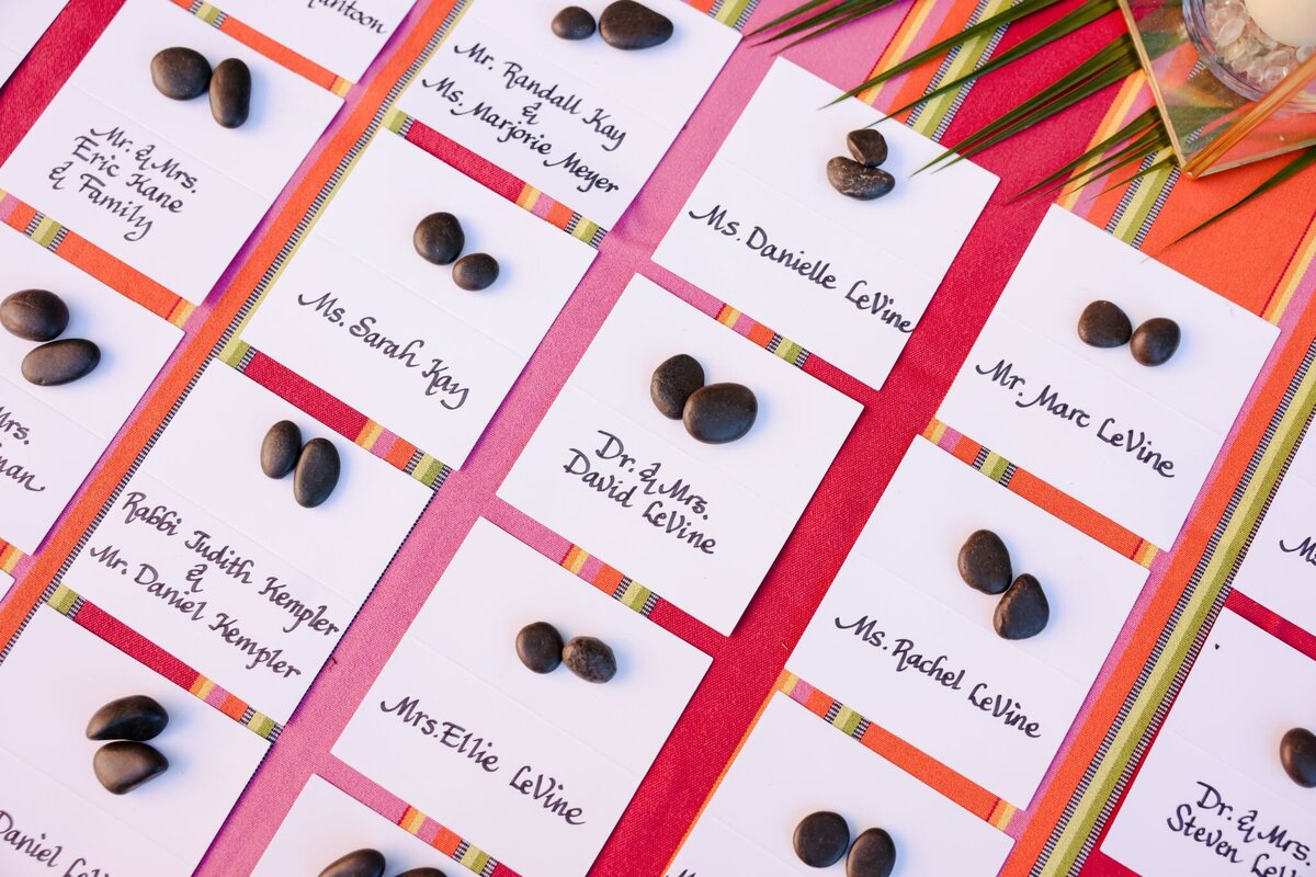 24 - Vinoy Hotel Wedding Tea Garden Cocktail Hour Escort Cards - Tampa Bay Wedding Planner