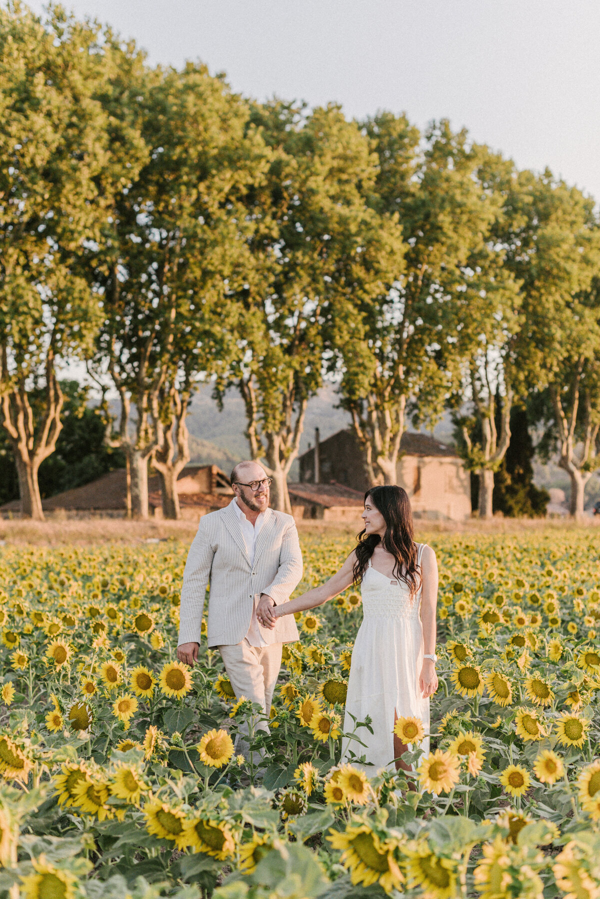 Provence sunflower engagement photoshoot