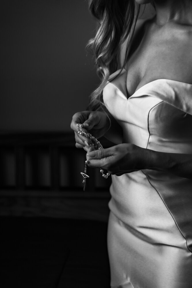 Bride Holding Rosary 