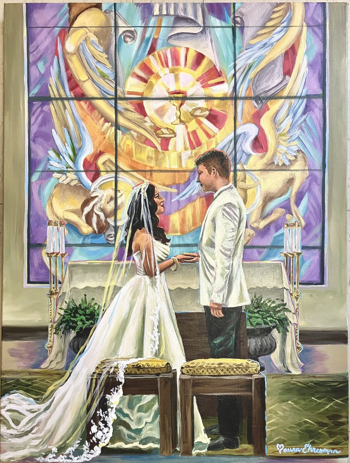 church-wedding-live-painting-impressionist