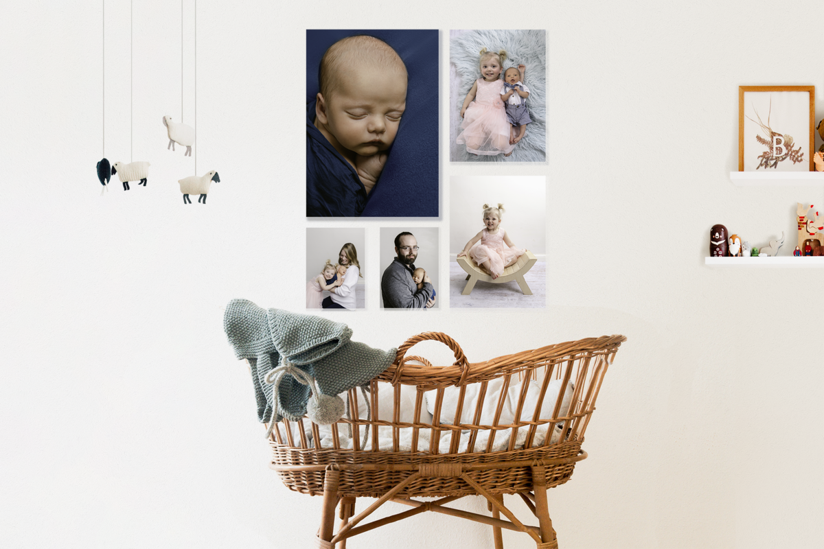 Studio Newborn Portraits in Minnesota; Posed newborn photography; photographer specializing in posed newborn photography; baby girl neutral on a horse