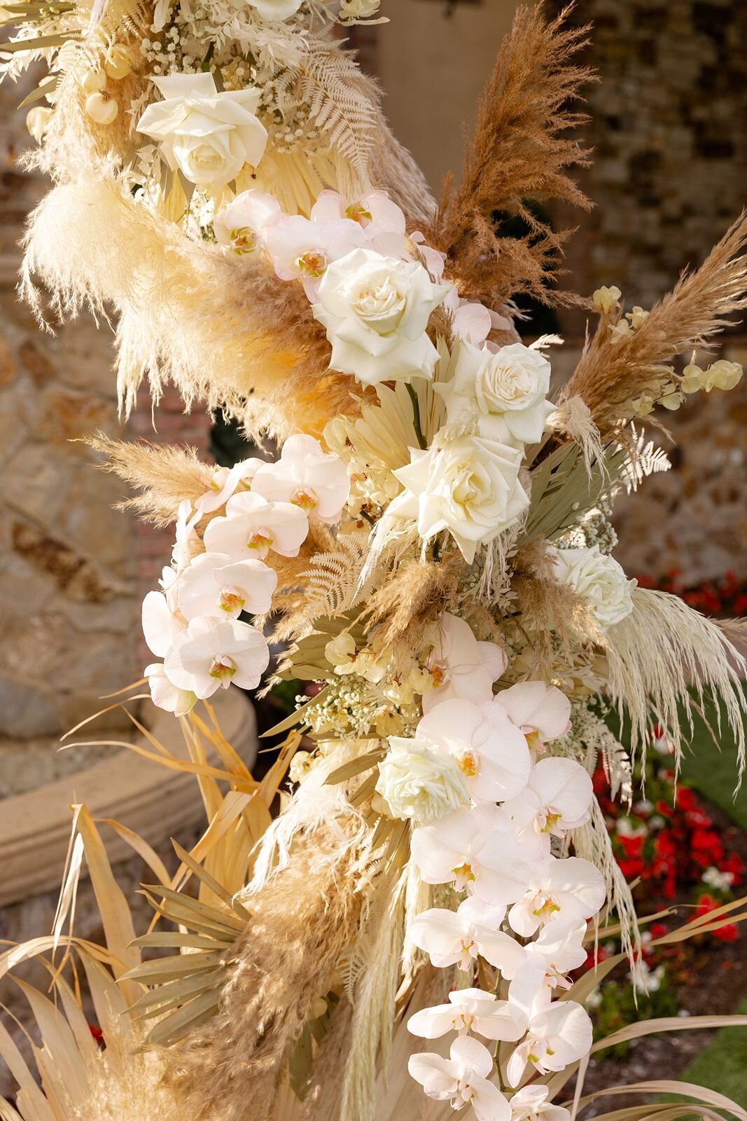 Wedding floral arrangement for ceremony at Bella Collina in Montverde, Fl