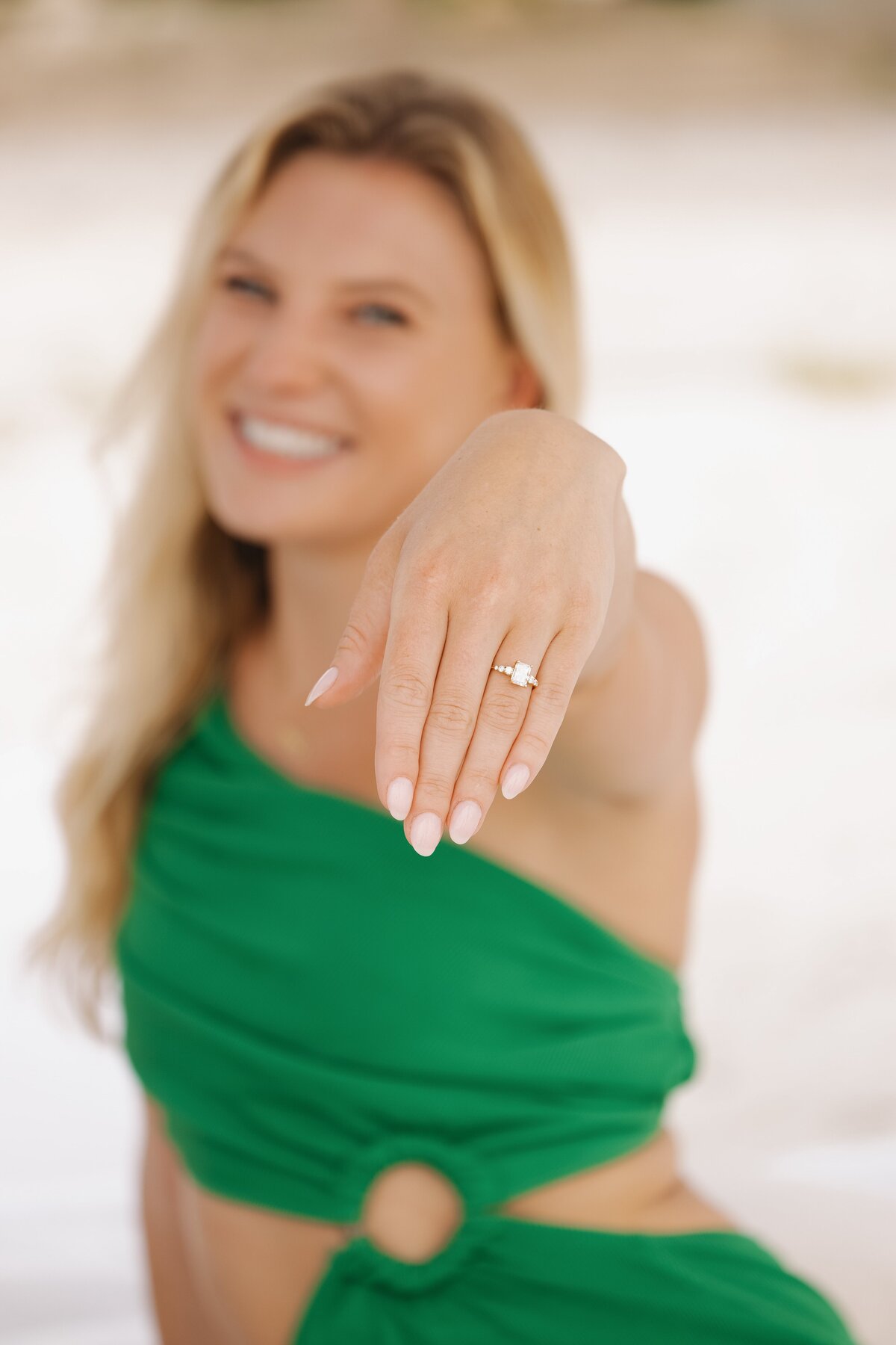 Newley engaged bride showing off her new ring
