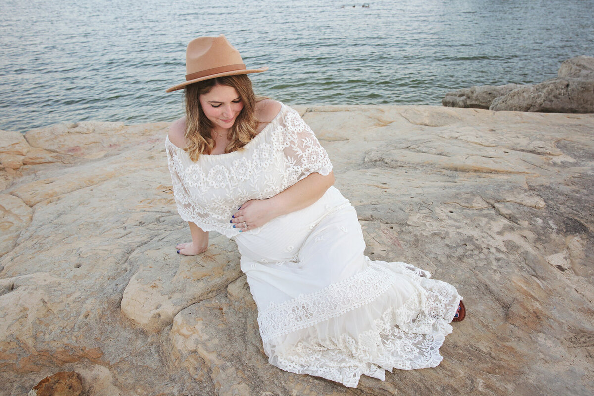 off shoulder lace pregnancy dress