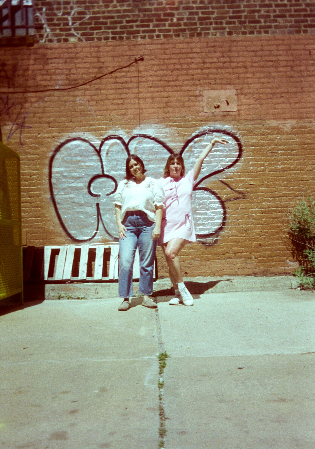 Photo of Hurry Up & Have Fun on film in Gowanus Brooklyn by Mira Park Photography NY based wedding photographer