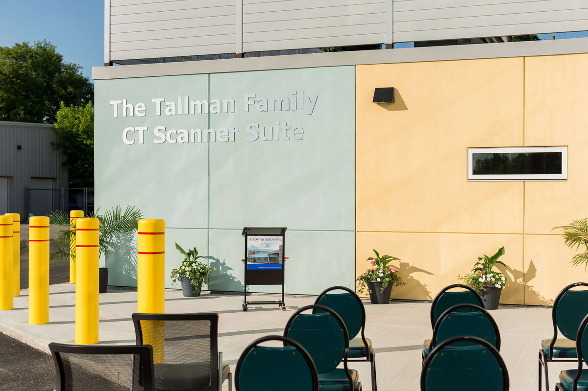 Ottawa event photos showing the ribbon cutting setup and podium before guests arrive for the ceremony of the CT grand opening.  Captured by JEMMAN Photography COMMERCIAL